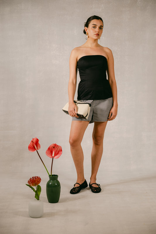 Long Strapless Top - Black