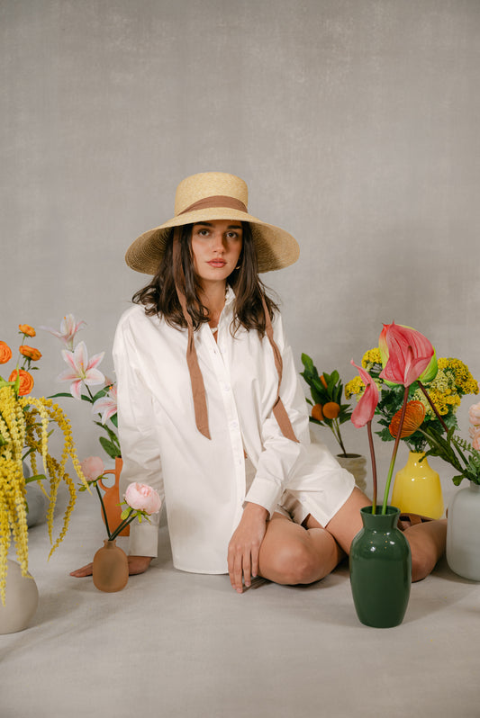 Oversized Button-Down Shirt - White